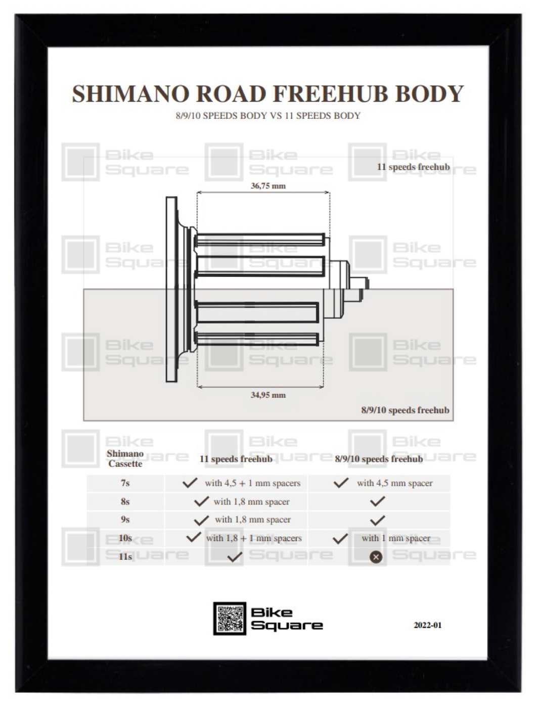 SHIMANO ROAD FREE HUB BODY - N. 2022-01